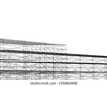 3d illustration of abstract modern architecture