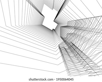 3d illustration of abstract modern architecture