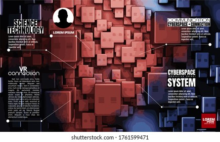 Ilustración 3D del concepto de tecnología digital de alta tecnología abstracta lista para fondo de banners