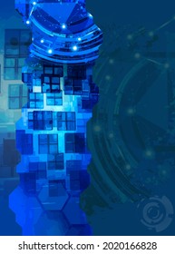 3D illustration of abstract technology digital hi tech concept ready for banner background
