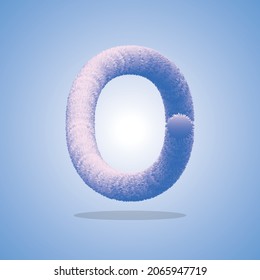 3d illustration of alphabets and number, Alphabetic font O made of Real with Precious hairy shape of letter, Greeting celebration with 3d font and number of Vector design
