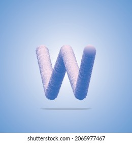 3d illustration of alphabets and number, Alphabetic font W made of Real with Precious hairy shape of letter, Greeting celebration with 3d font and number of Vector design
