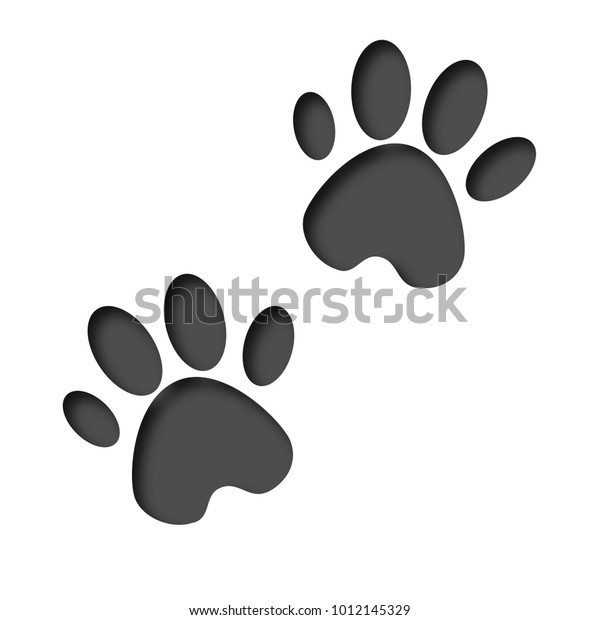 3dイラスト 動物の足跡 犬や猫の足跡をフラットデザインに 動物の紋章を入れる のベクター画像素材 ロイヤリティフリー
