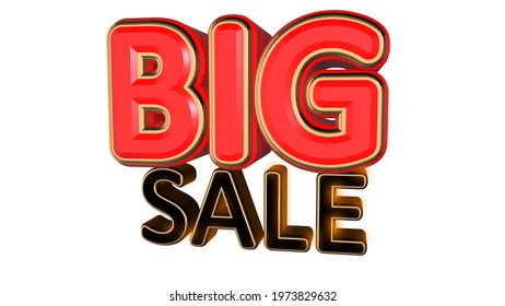 3D Illustration of Big sale day, marketing and promotion of big sale