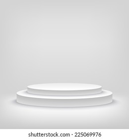 A 3d illustration of blank template layout of white empty musical, theater, concert or entertainment stage.