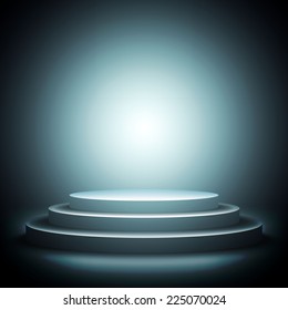 A 3d illustration of blank template layout of white empty musical, theater, concert or entertainment stage.