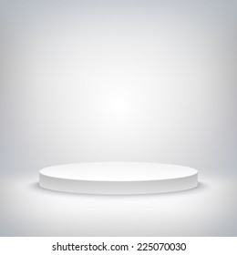 A 3d illustration of blank template layout of white empty musical, theater, concert or entertainment stage.