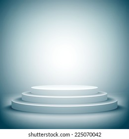 A 3d illustration of blank template layout of white empty musical, theater, concert or entertainment stage.