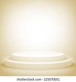 A 3d illustration of blank template layout of white empty musical, theater, concert or entertainment stage.