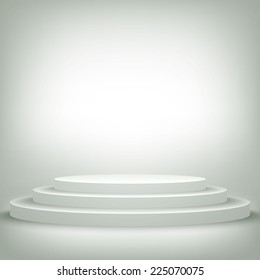 A 3d illustration of blank template layout of white empty musical, theater, concert or entertainment stage.