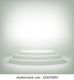 A 3d illustration of blank template layout of white empty musical, theater, concert or entertainment stage.