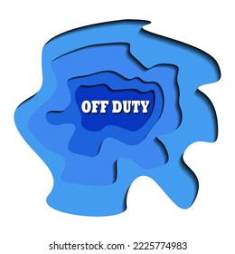 3d illustration blue paper cut style vector design off duty
