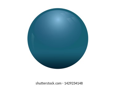 3d illustration of Blue shining sphere. Vector

