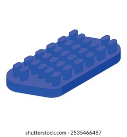 Ilustración 3D de una jabonera azul, perfecta para proyectos temáticos de baño y limpieza