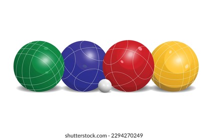 3D Illustration of Bocce Balls in several colors. Perfect For Additional Images With Bocce Sports Theme.