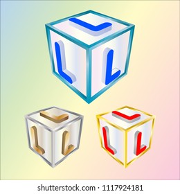 3d illustration box with alphabet font for creative advertising. Vector editable.