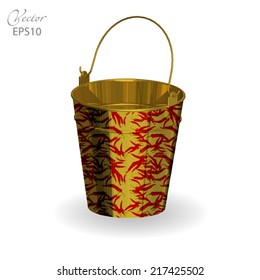 3d illustration of bucket