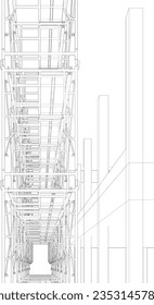 3D illustration of building and construction
