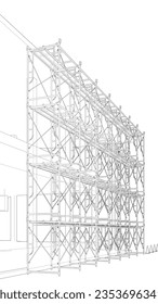 3D illustration of building and construction