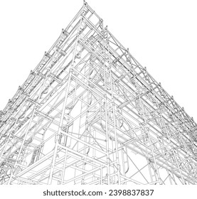 3D illustration of building and construction