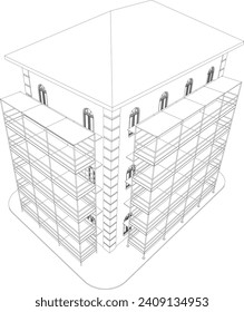 Ilustración 3D de la construcción