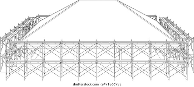 Ilustración 3D del edificio y la construcción