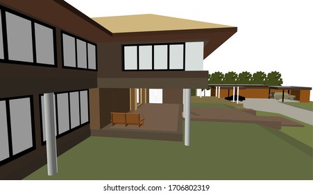 Ilustración 3D del diseño del edificio en la fase preliminar