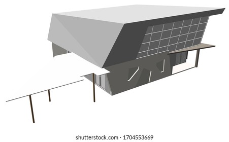 Ilustración 3D del proyecto de construcción