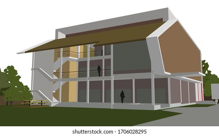 3D-Illustration des Bauprojekts