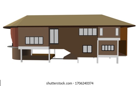 3D illustration of building design project