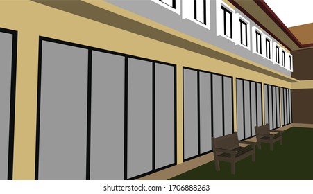 3D illustration of building design project