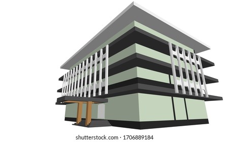 3D illustration of building design project