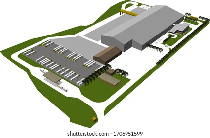 3D-Illustration des Bauprojekts