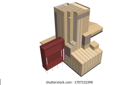 3D illustration of building design project