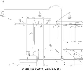 3D illustration of building piping