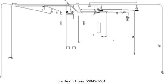 3D illustration of building piping