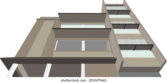 3D illustration of building project