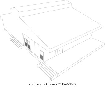 3D illustration of building project