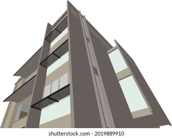 3D illustration of building project