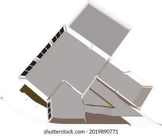 3D-Illustration des Bauprojekts