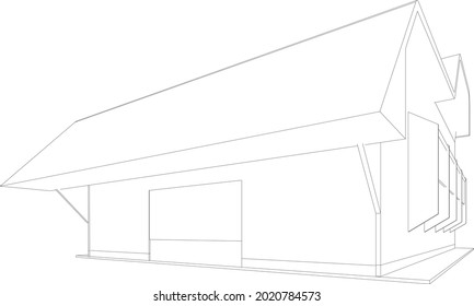 3D illustration of building project