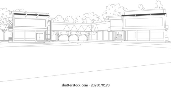 3D illustration of building project