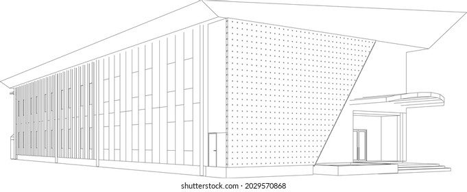 3D illustration of building project