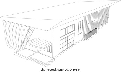 3D illustration of building project