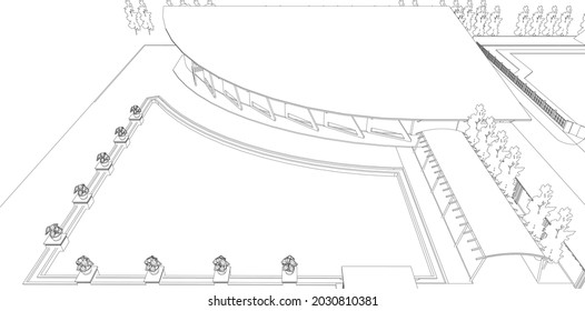 Ilustración 3D del proyecto de construcción