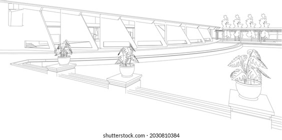 3D illustration of building project