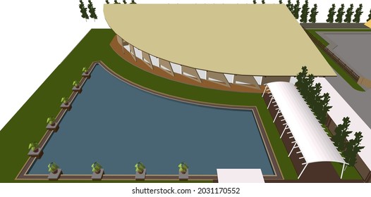 3D illustration of building project