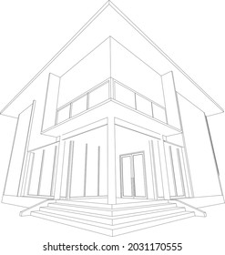 3D illustration of building project