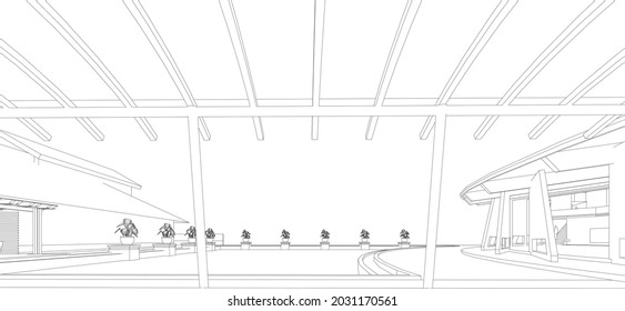 3D-Illustration des Bauprojekts