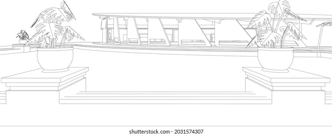 3D illustration of building project